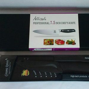 Allezola Prof 7.5" Chef's Knife & Ceramic 4" Knife